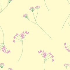 Cherry blossoms seamless vector pattern with leaves and florals editable and separable