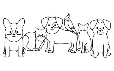 cute group of mascots adorables characters