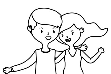 Teenager boy and girl cartoon design