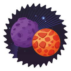 space exploration and planets cartoon