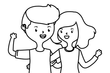 Teenager boy and girl cartoon design