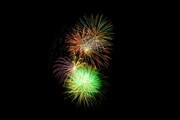 Fototapeta premium colorful fireworks in the night sky