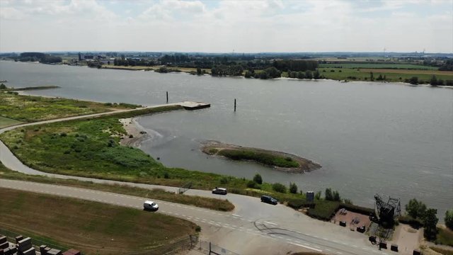 River Rhine (Rijn) on the border of the Netherlands and Germany (facing Germany)