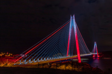 Yavuz Sultan Selim Bridge in Istanbul, Turkey. 3rd Bosphorus Bridge and Northern Marmara Motorway.