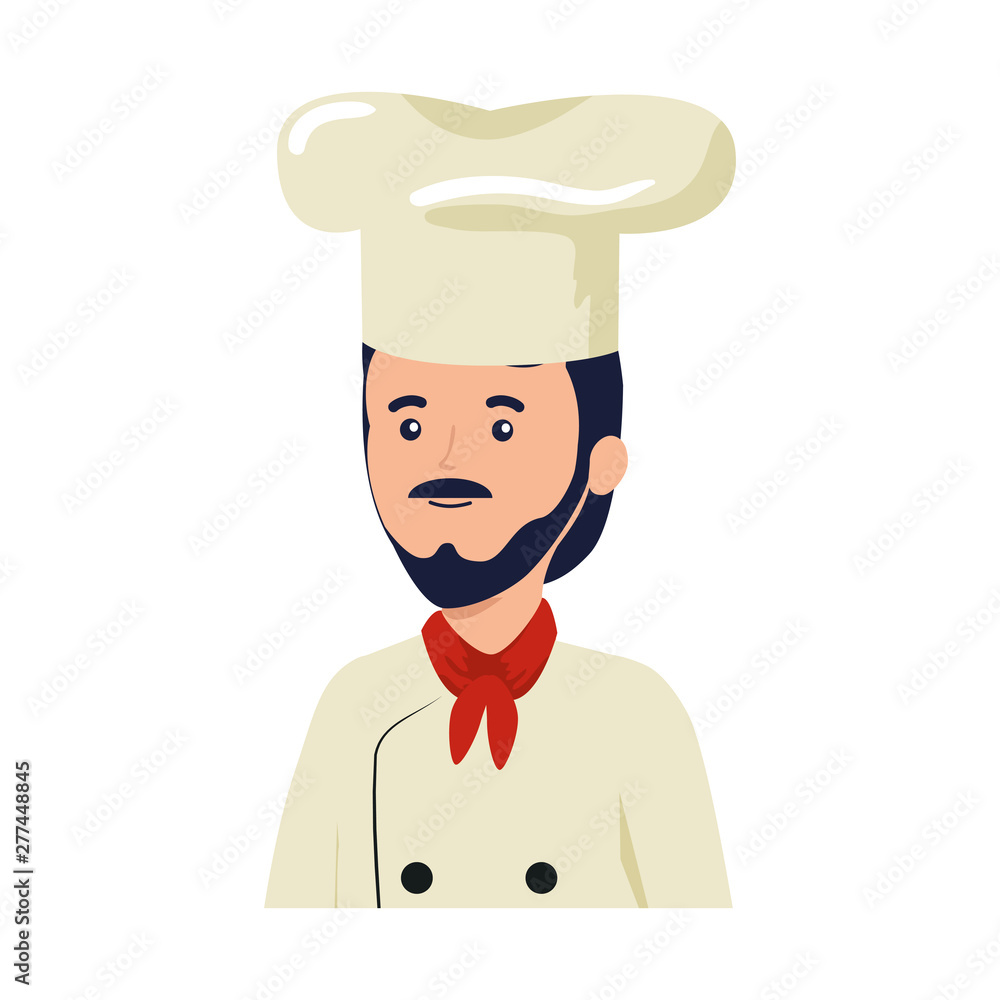 Wall mural young chef worker avatar character