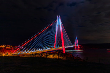 Yavuz Sultan Selim Bridge in Istanbul, Turkey. 3rd Bosphorus Bridge and Northern Marmara Motorway.