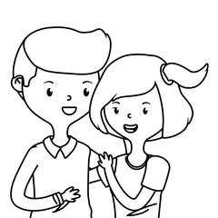 Teenager boy and girl cartoon design