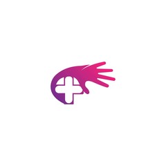 Hand care logo design template vector illustration icon