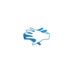 Hand care logo design template vector illustration icon