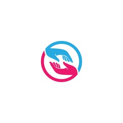 Hand care logo design template vector illustration icon