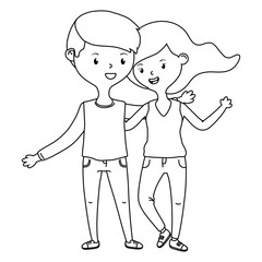 Teenager boy and girl cartoon design