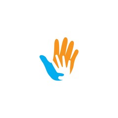 Hand care logo design template vector illustration icon