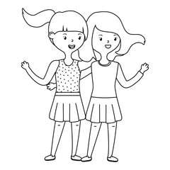 Teenage girls friends design vector illustrator