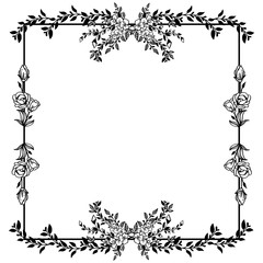 Vector illustration artwork of leaf flower frame with greeting card