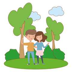 Teenager boy and girl cartoon design