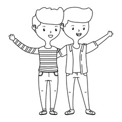 Teenage boys friends design vector illustrator