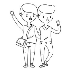 Teenage boys friends design vector illustrator