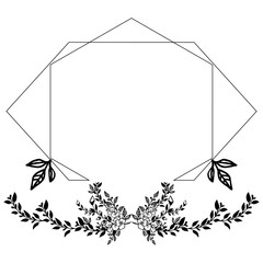 Vector illustration template with texture of leaf flower frame