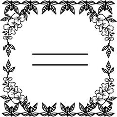Vector illustration greeting card for various artwork leaf flower frame
