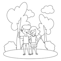 Teenager boy and girl cartoon design