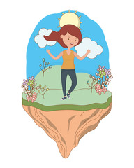 Teenager girl cartoon design vector illustrator