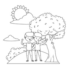 Teenage boys friends design vector illustrator