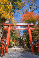 京都　貴船神社の紅葉　