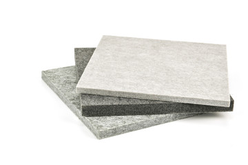 acoustic board materials on white background