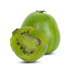 mini kiwi baby fruit on white background