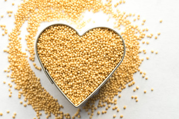 Amaranth Grain in a Heart Shape