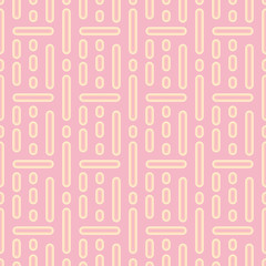 Vector seamless pattern with lines and dots. Simple retro abstract geometric ornament for textile, prints, wallpaper, wrapping paper, web etc.