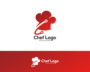 chef hat logo design vector, cooking technology logo design