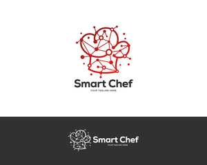 chef hat logo design vector, cooking technology logo design