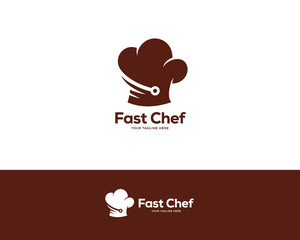 chef hat logo design vector, cooking technology logo design