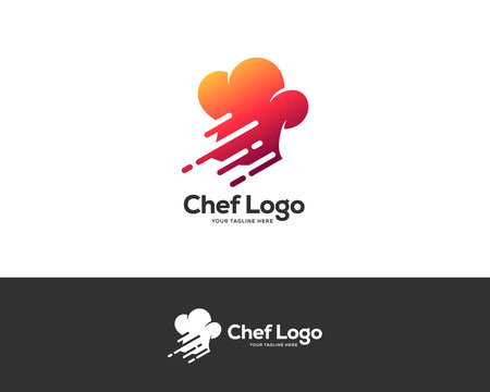 chef hat logo design vector, cooking technology logo design