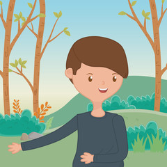 Teenager boy cartoon design vector illustrator