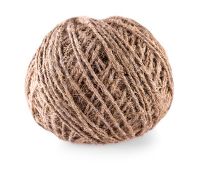 The skein of jute twine isolated on the white background