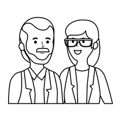 young professional doctors workers characters