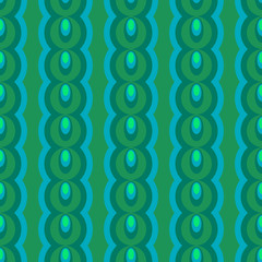 Vector retro rounded seamless pattern. Abstract natural garlands for textile, prints, wallpaper, wrapping paper, web etc. EPS