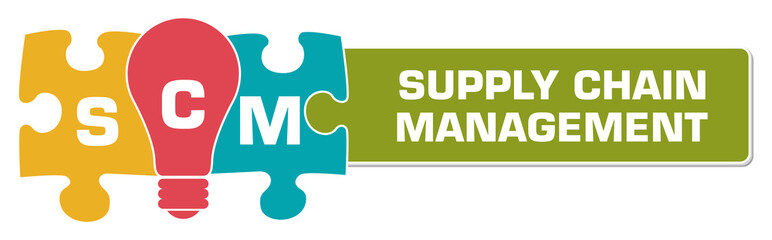 SCM - Supply Chain Management Colorful Bulb Puzzle Horizontal 