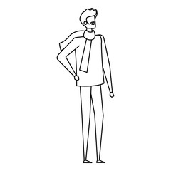 young man with beard avatar character