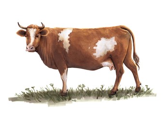 sketch of cow drawn by hand. livestock. cattle. animal grazing