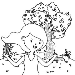 Teenager girl cartoon design vector illustrator