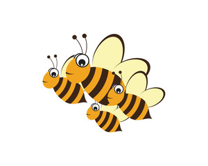 Naklejka premium Bee Logo Template vector icon illustration