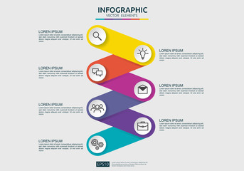 6 steps connection Infographic element design template for diagram, presentation, workflow, annual report. Business data visualization timeline info with marketing icons option. vector illustration