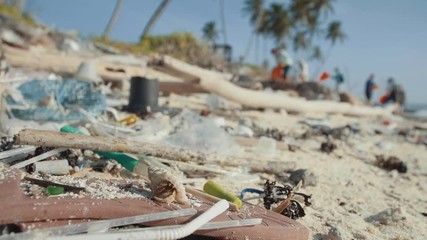 Marine Debris Plastic on the Beach 