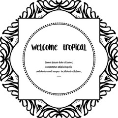 Wallpaper welcome tropical, elegant flower, style modern. Vector