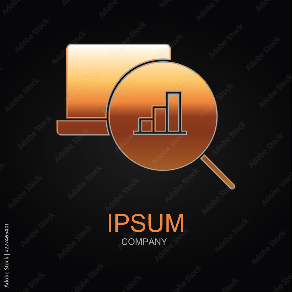 Poster data analysis vector icon. design logo element. isolated on black background.