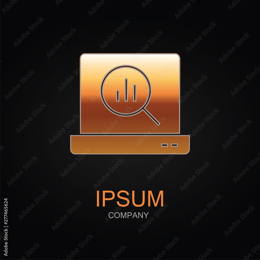 Poster data analysis vector icon. design logo element. isolated on black background.