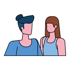 young lovers couple avatars characters